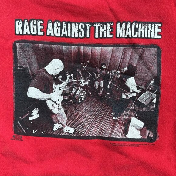 Rage Against The Machine - 1997 Vintage Artimonde Hoodie - Size L - Red - Picture 3 of 9